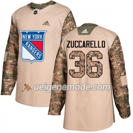 Herren Eishockey New York Rangers Trikot Mats Zuccarello 36 Adidas 2017-2018 Camo Veterans Day Practice Authentic